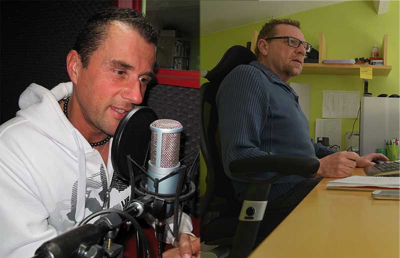 Thierry Jamin et Alain Bonnet dans les studios de Jungle Doc Productions Thierry Jamin et Alain Bonnet dans les studios de Jungle Doc Productions